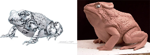 El sapo de El Laberinto del Fauno (concepto y maqueta)